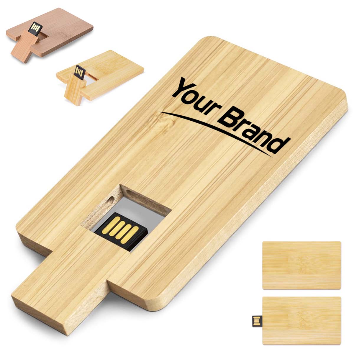 Bamboo Card USB Flash Drive 16GB with Custom Logo