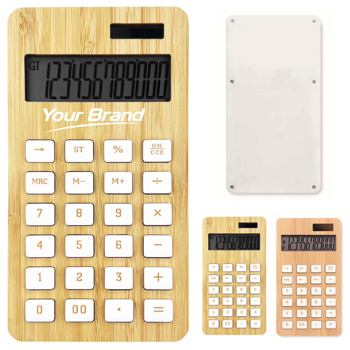 Eco-Friendly Bamboo Calculator with Custom Logo