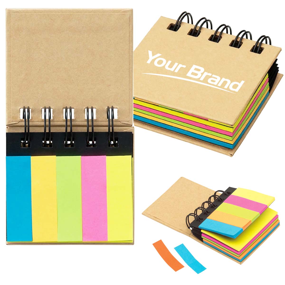 Recycled Spiral Memo Pad with Sticky Notes