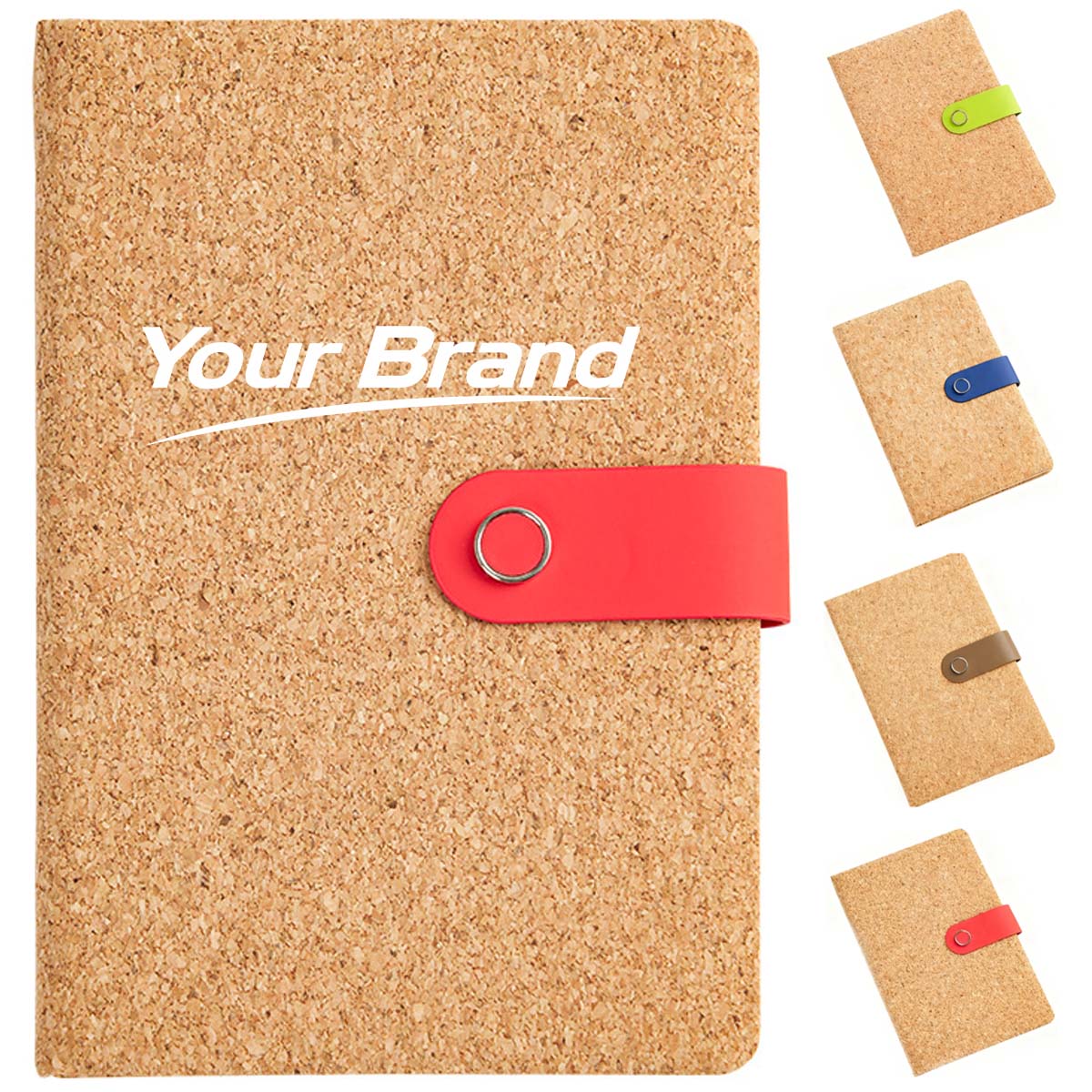 A5 Cork Cover Notebook with Snap Closure for Office Use