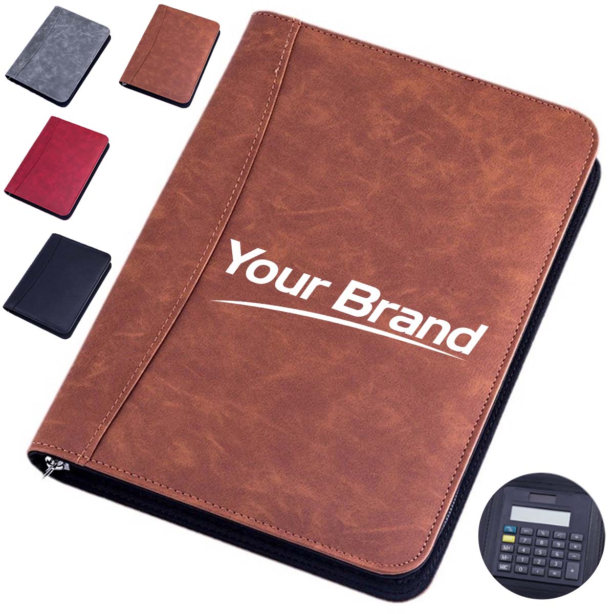 A5 Zippered Refillable Notebook with Calculator