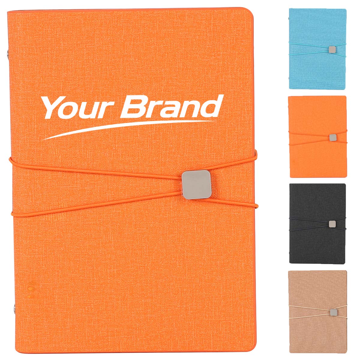 A5 PU Leather Binder Notebook with Elastic Strap