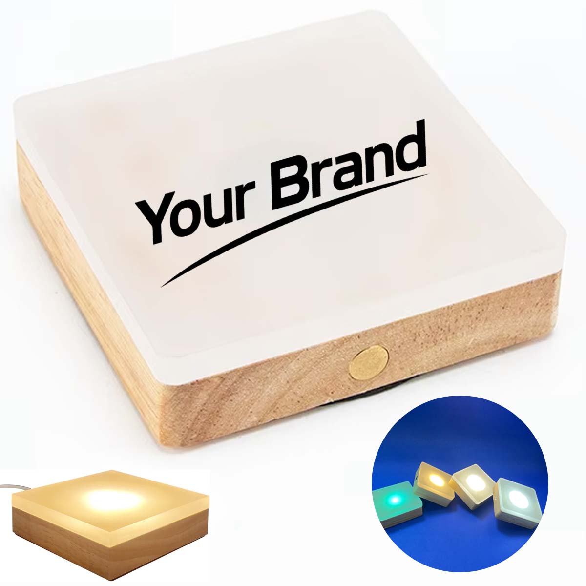 Wood Touch Night Light with Diffuser Panel USB Powered
