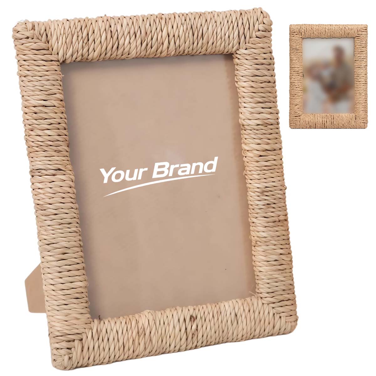Handwoven Natural Rattan Photo Frame