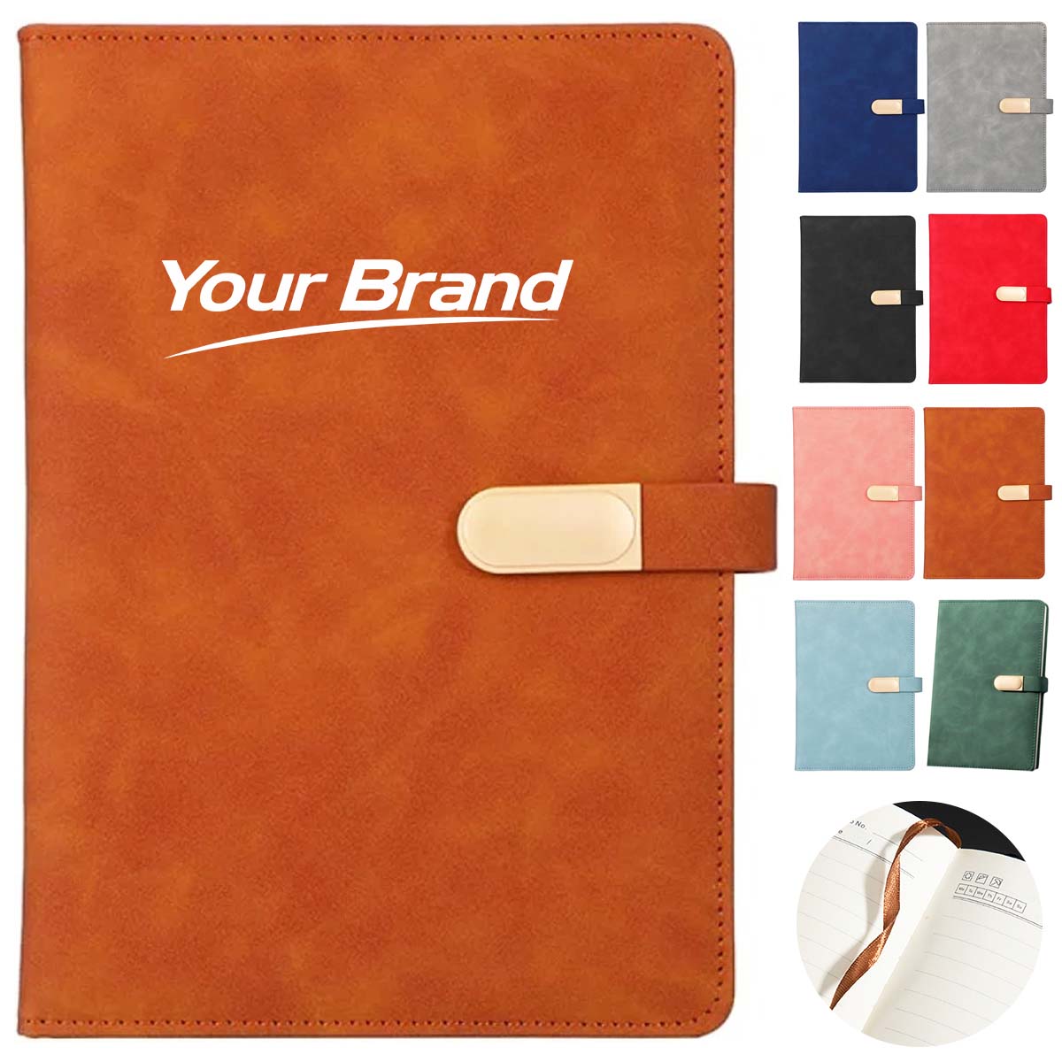 A5 PU Leather Business Notebook with Pen Loop