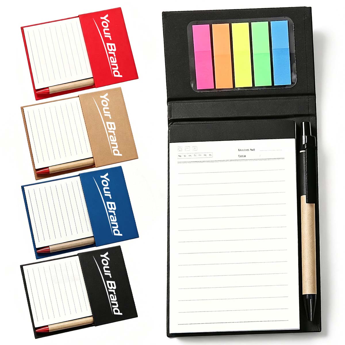 Portable Sticky Note Memo Pad Organizer With Pen Holder
