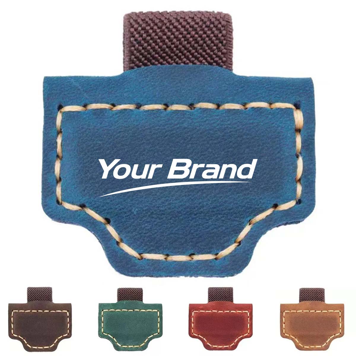 Vintage Leather Magnetic Page Clip Bookmark Pen Holder