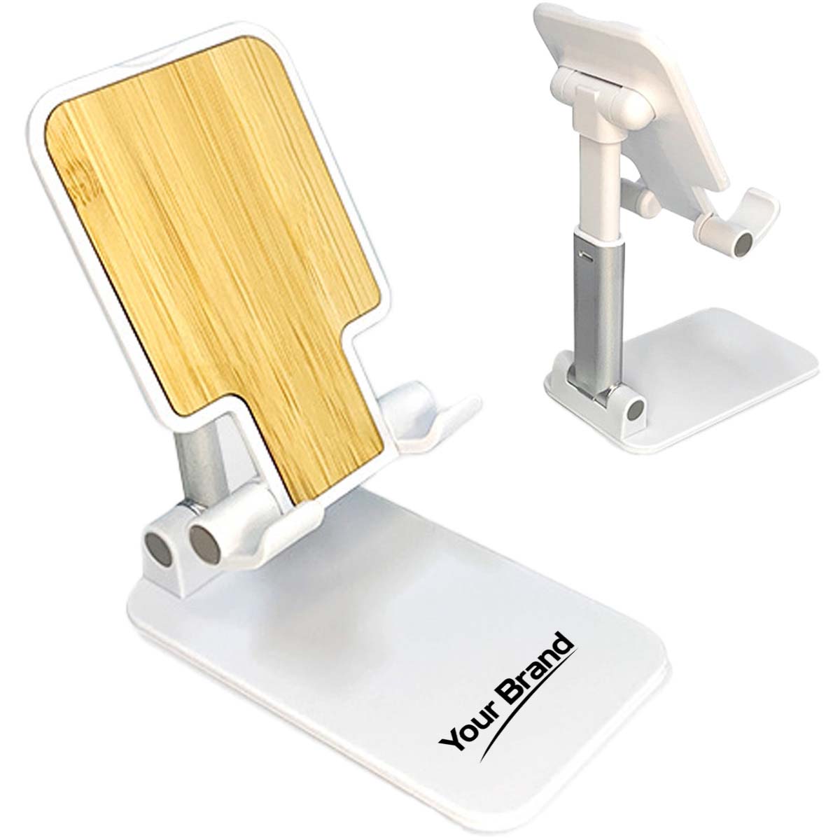 Adjustable Bamboo Desktop Phone Tablet Stand Holder