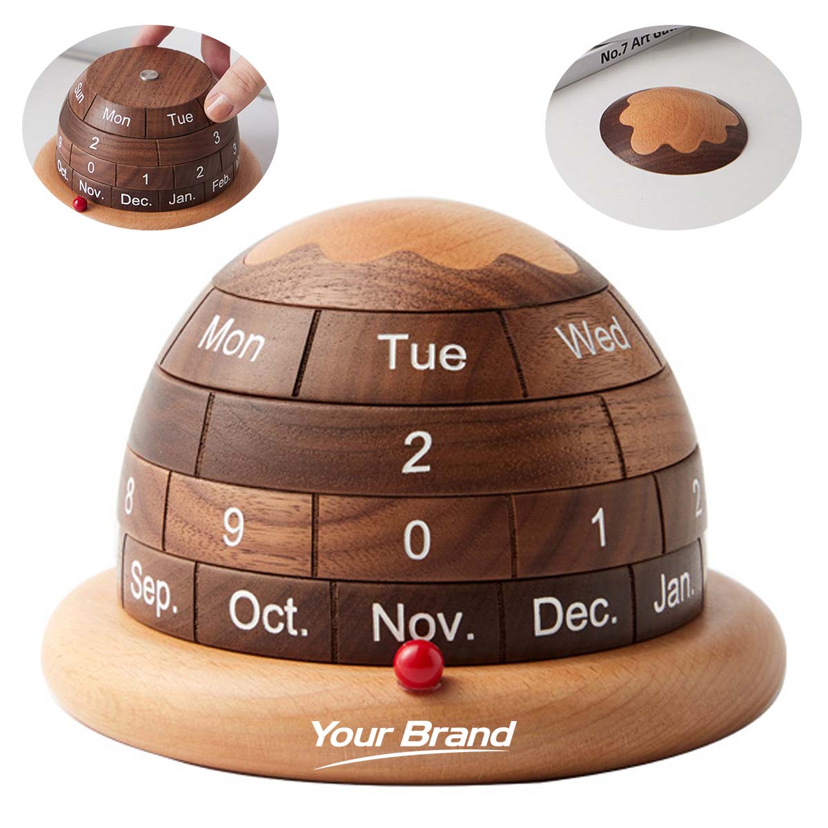 Wooden Perpetual Calendar Desktop Decor