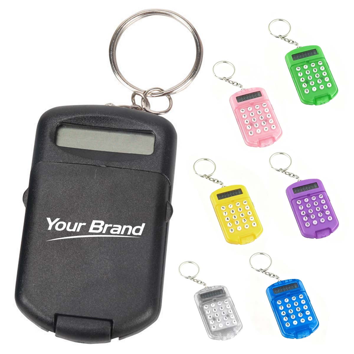Mini Transparent Flip Cover Calculator Keychain