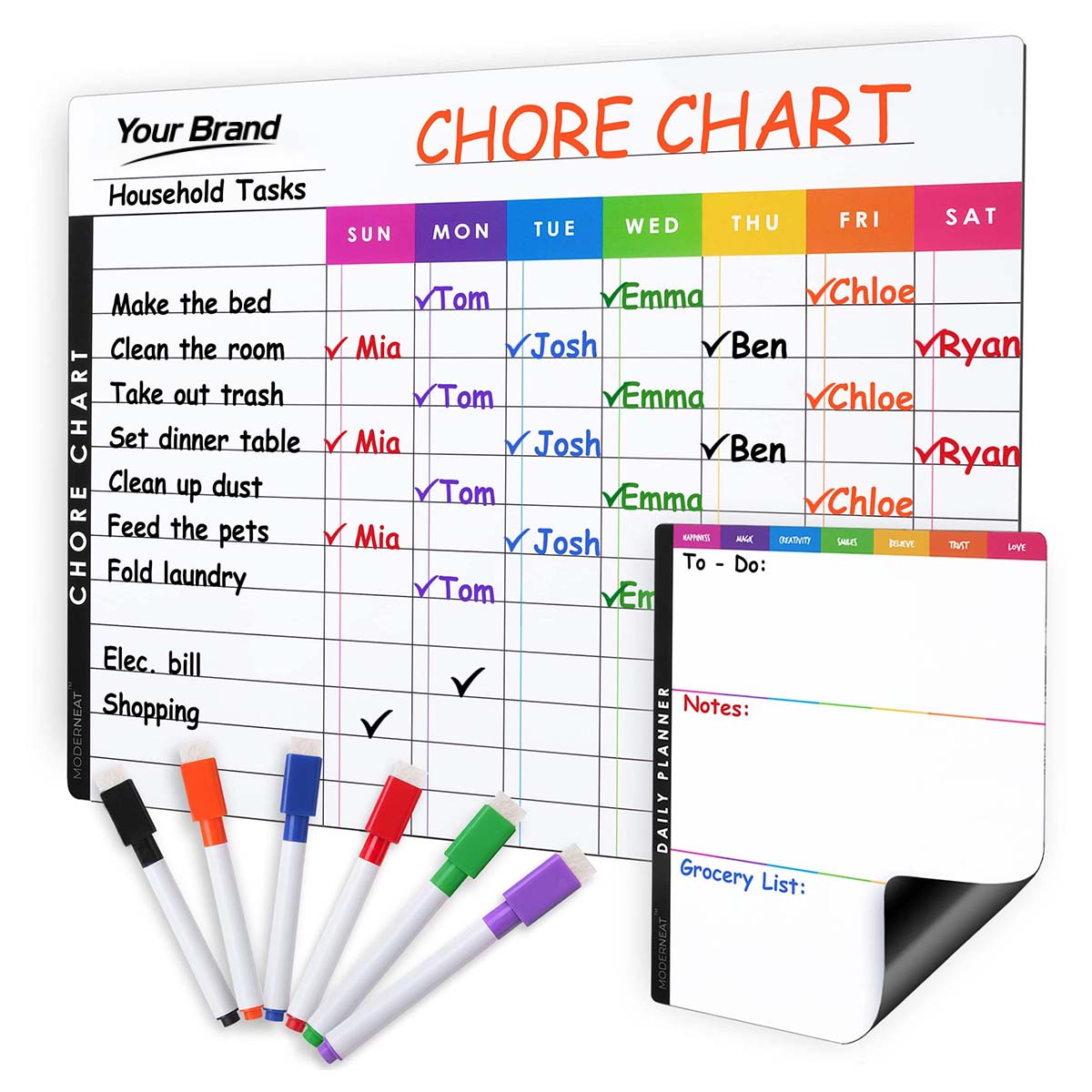 Magnetic Weekly Planner Dry Erase Calendar Board