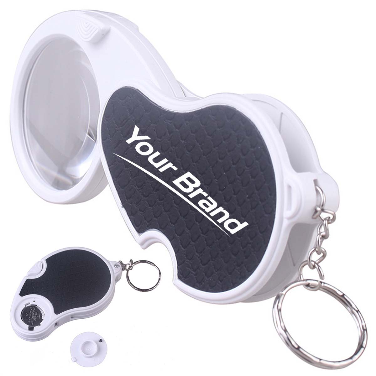 Portable LED Keychain Magnifier Folding Loupe