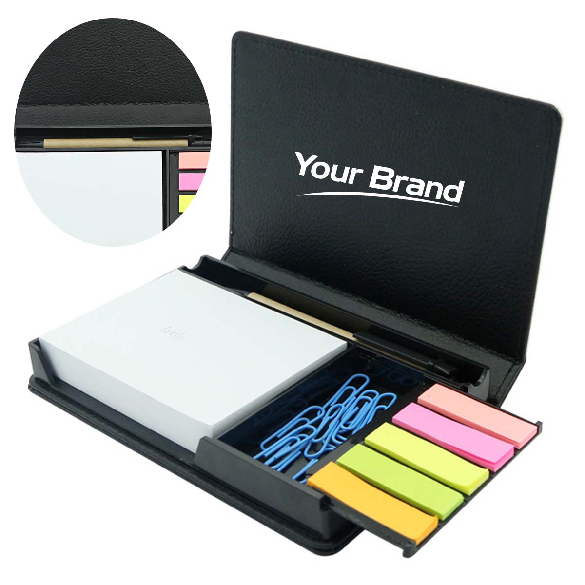 Desktop Sticky Note Organizer Memo Storage Box