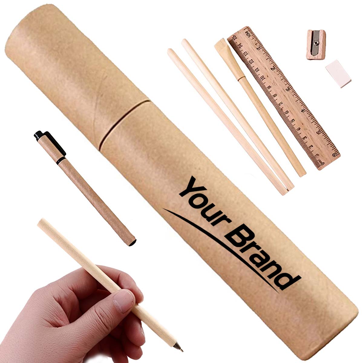 Kraft Paper Pencil Stationery Tube Set
