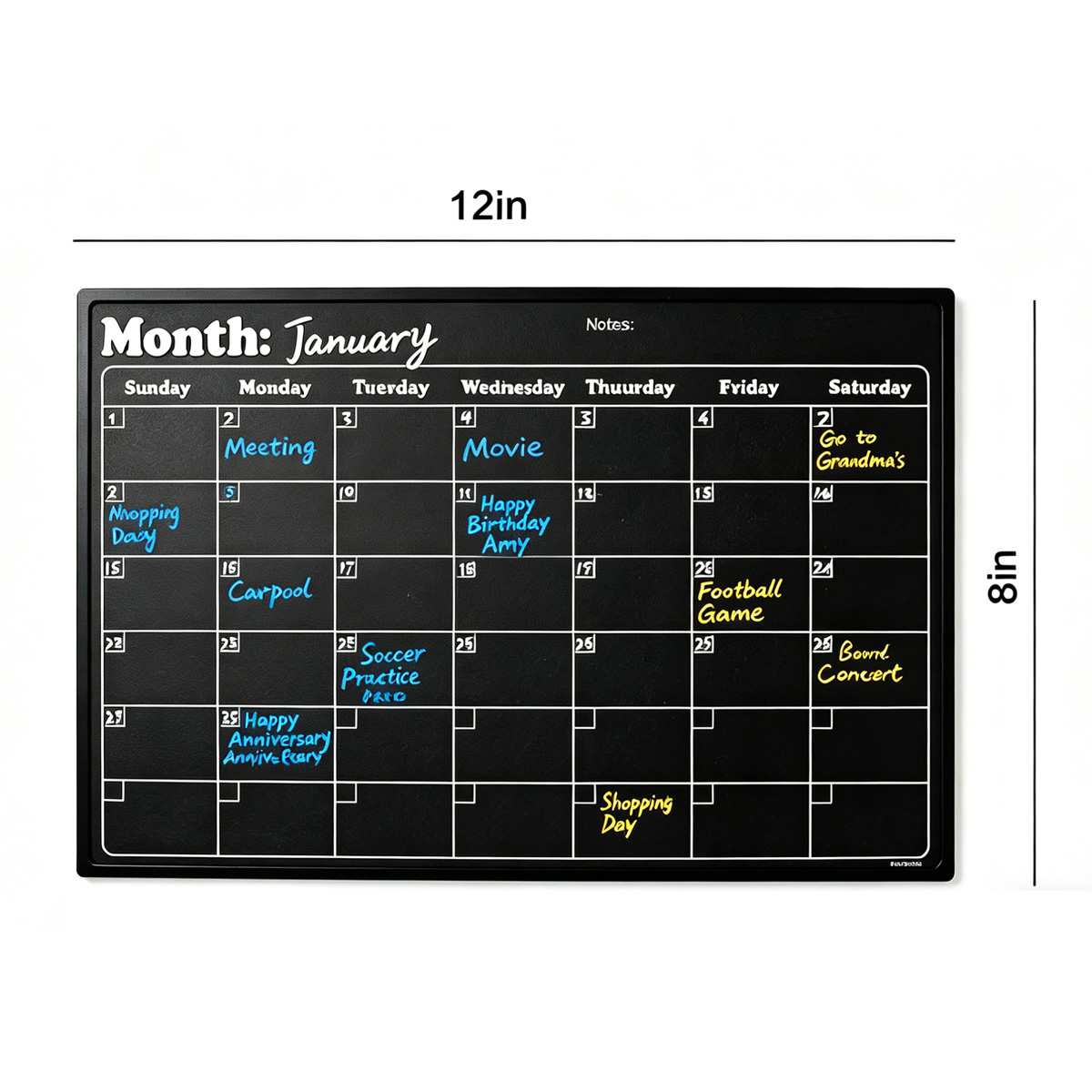 Magnetic Dry Erase Monthly Planner Board
