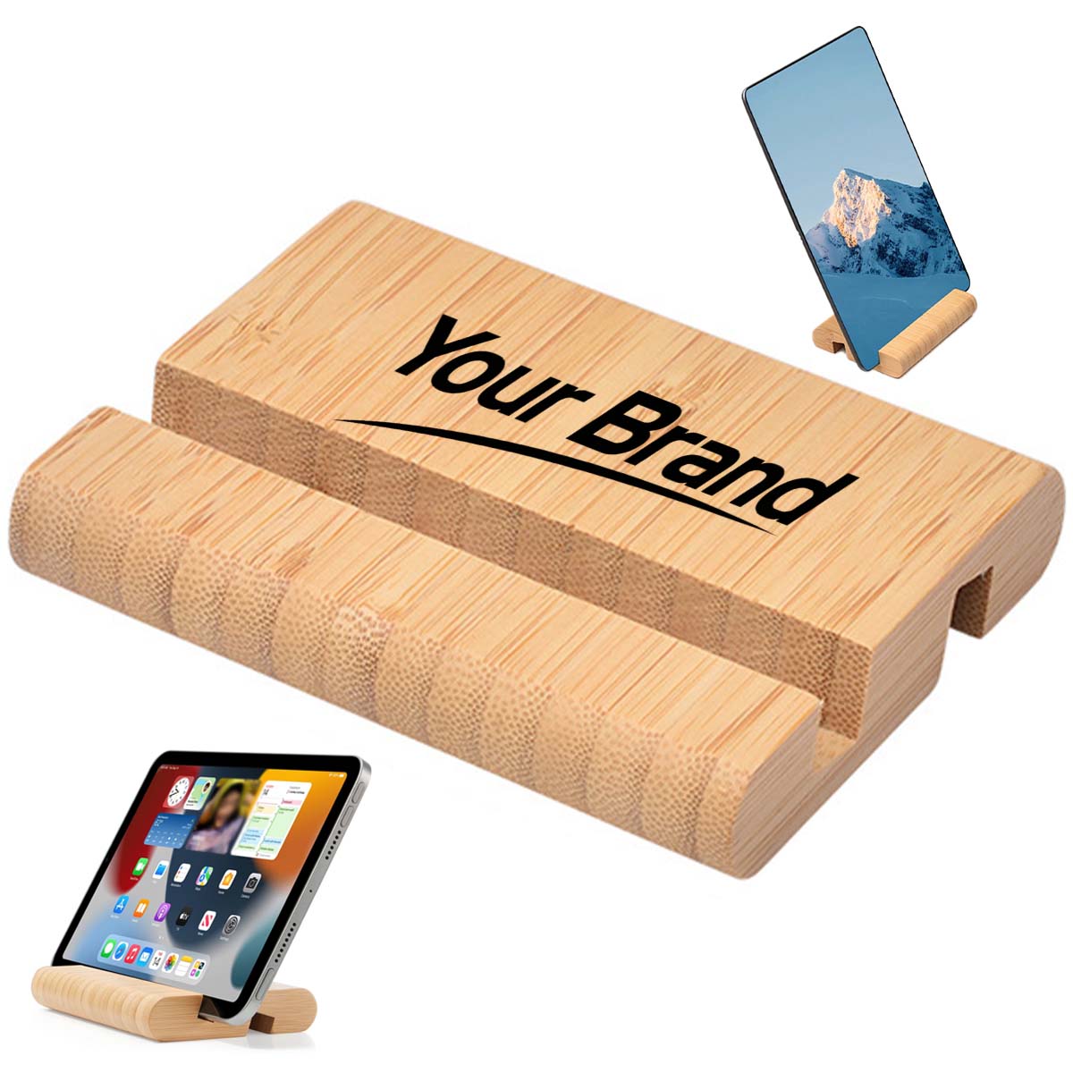Bamboo Phone Tablet Desktop Stand