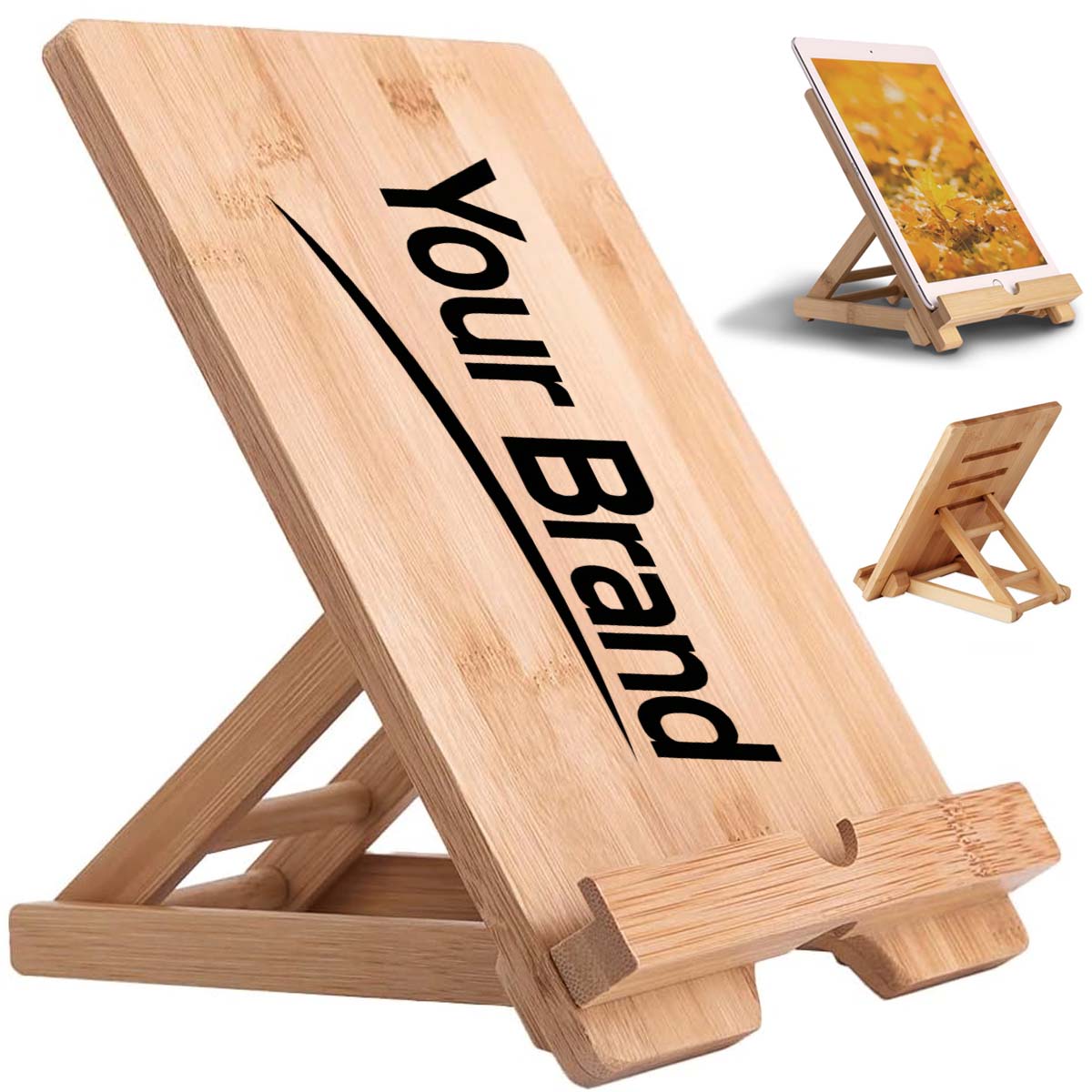 Adjustable Bamboo Tablet Phone Stand