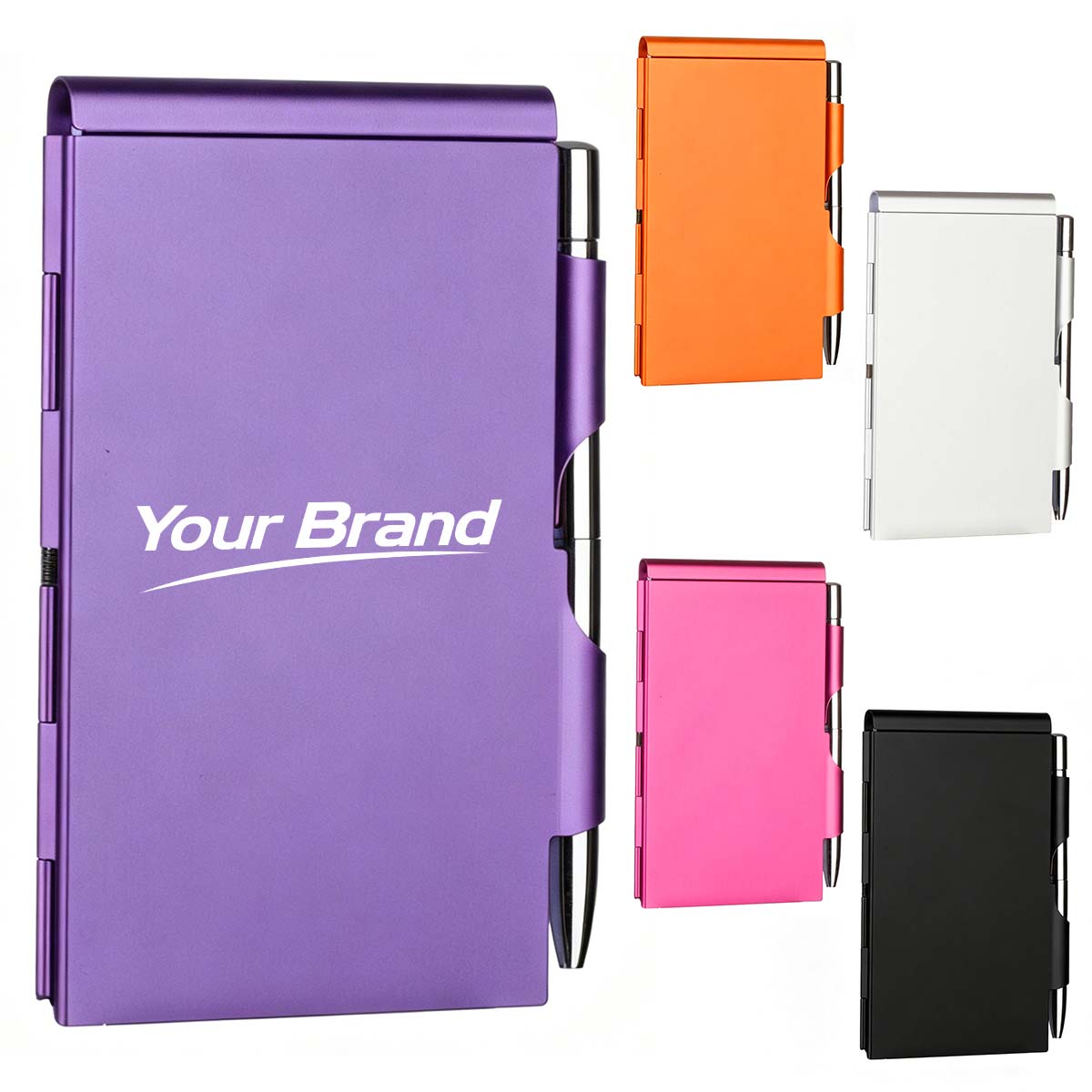 Metal Pocket Notebook With Pen Business Memo Pad