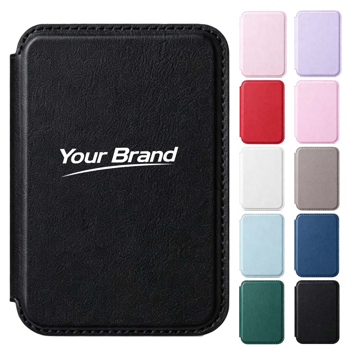 Magnetic Leather Phone Wallet Card Holder Stand