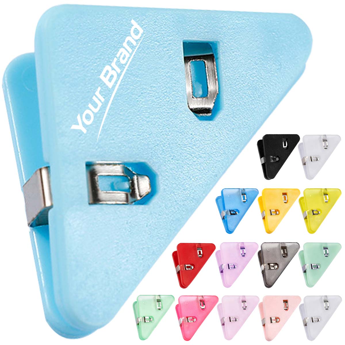 Transparent Triangle Paper Clip Holder Office Binder Clamp