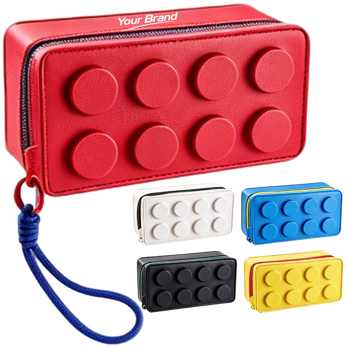 Building Block Shape Zipper Pencil Case