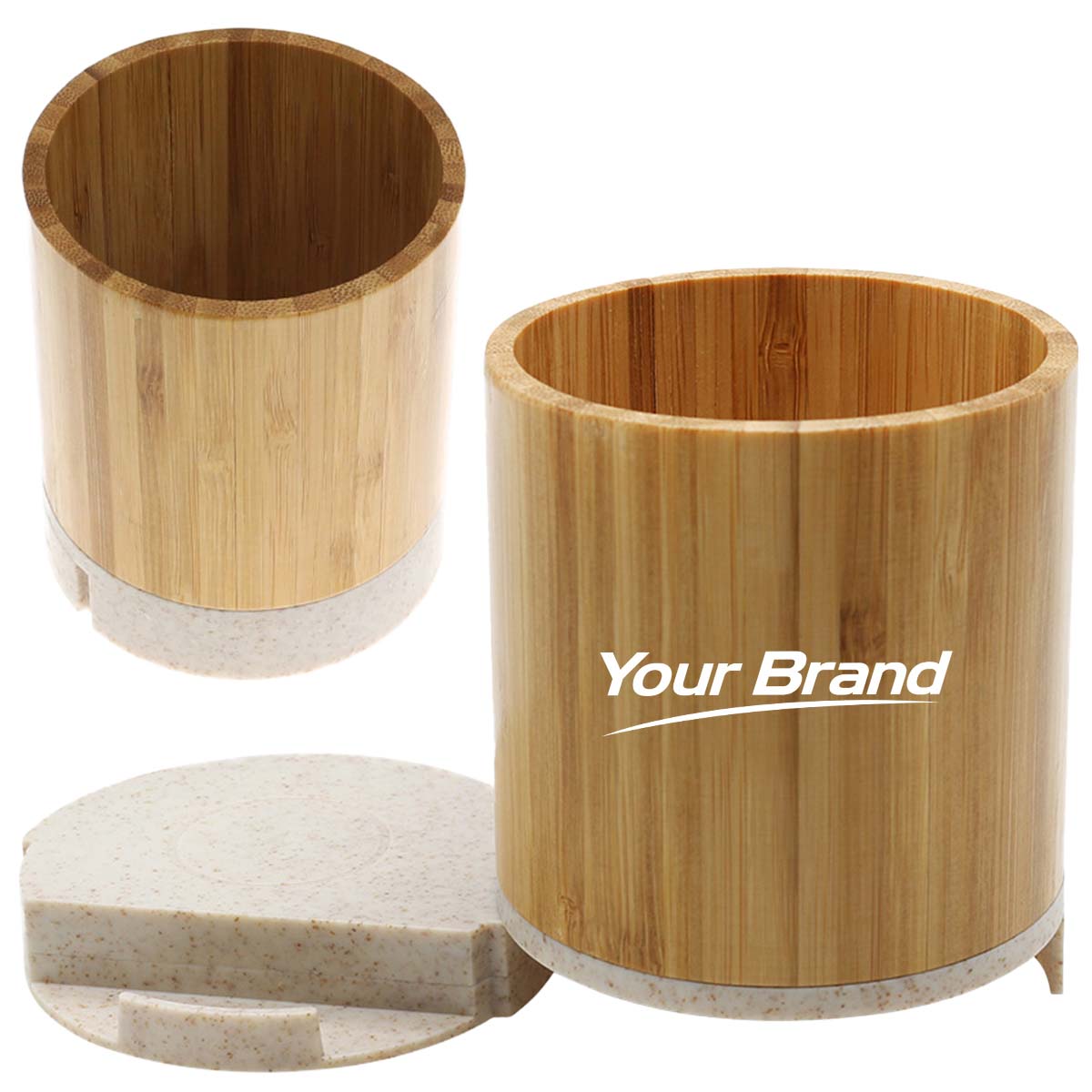 Eco Bamboo Desktop Pen Holder Organizer Cup