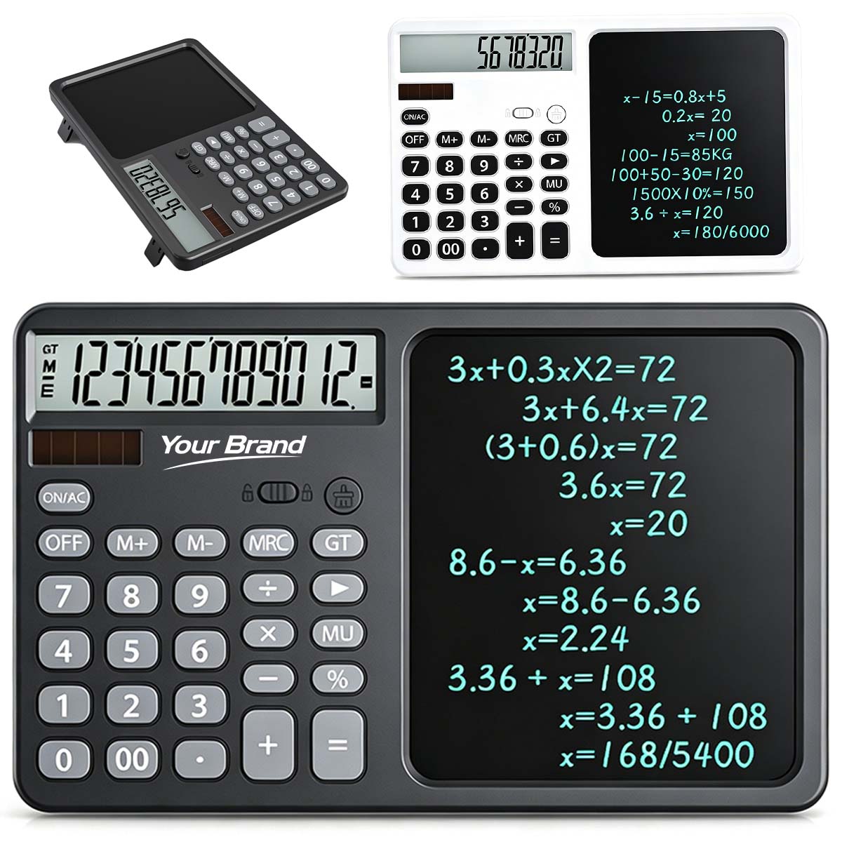 Solar Calculator With LCD Writing Tablet Pad
