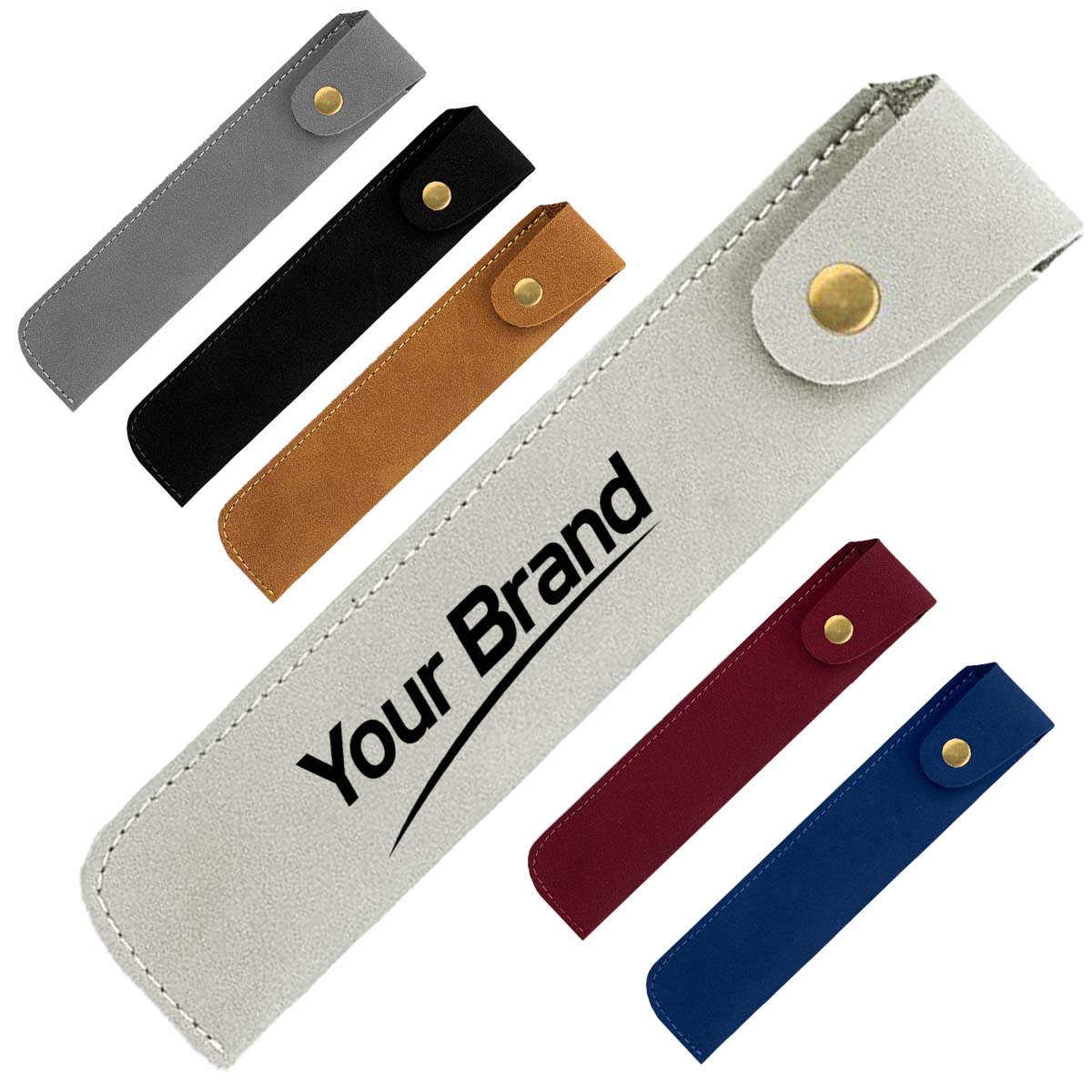 Vintage Frosted PU Leather Pen Protective Sleeve