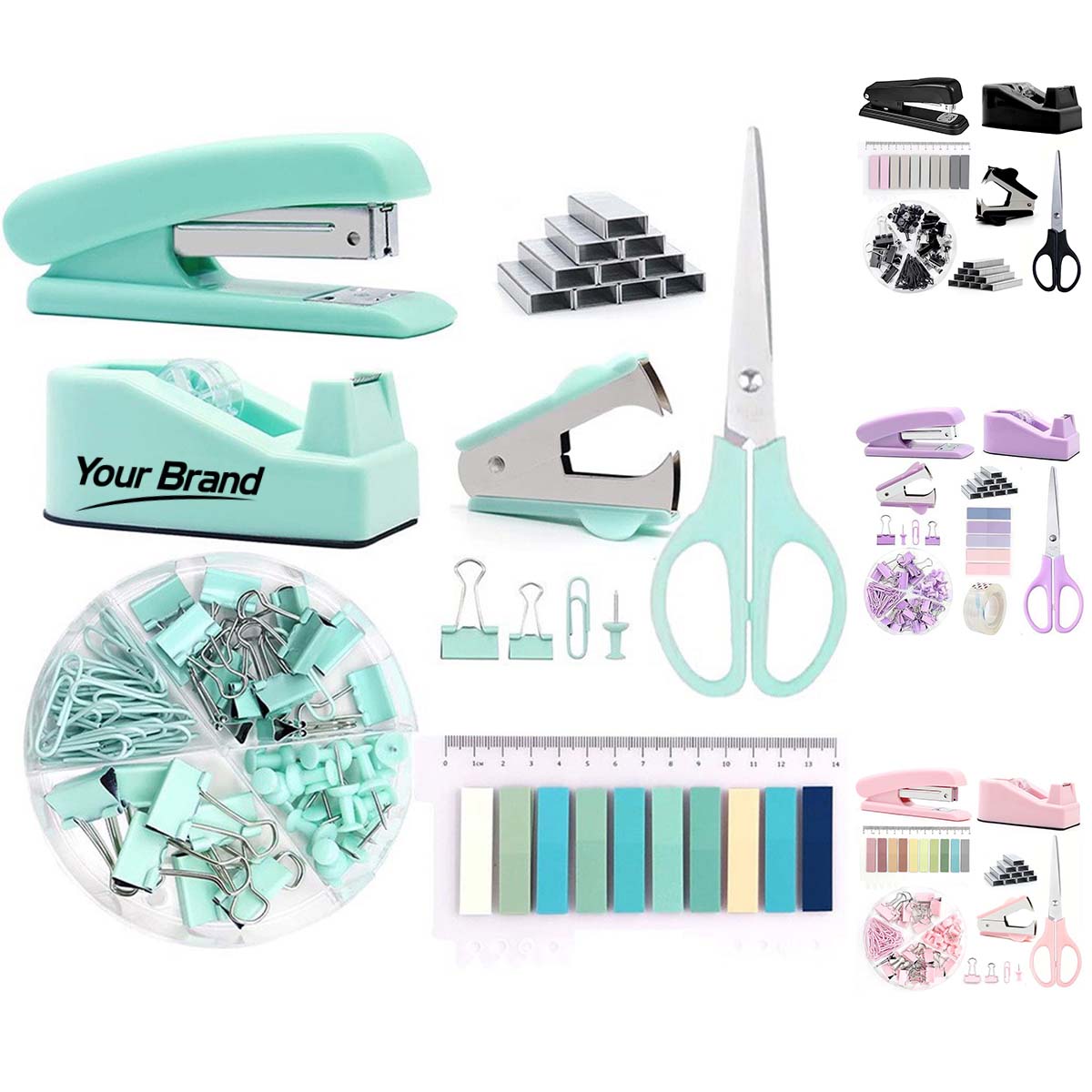 Pastel Office Stationery Kit Desk Supply Set
