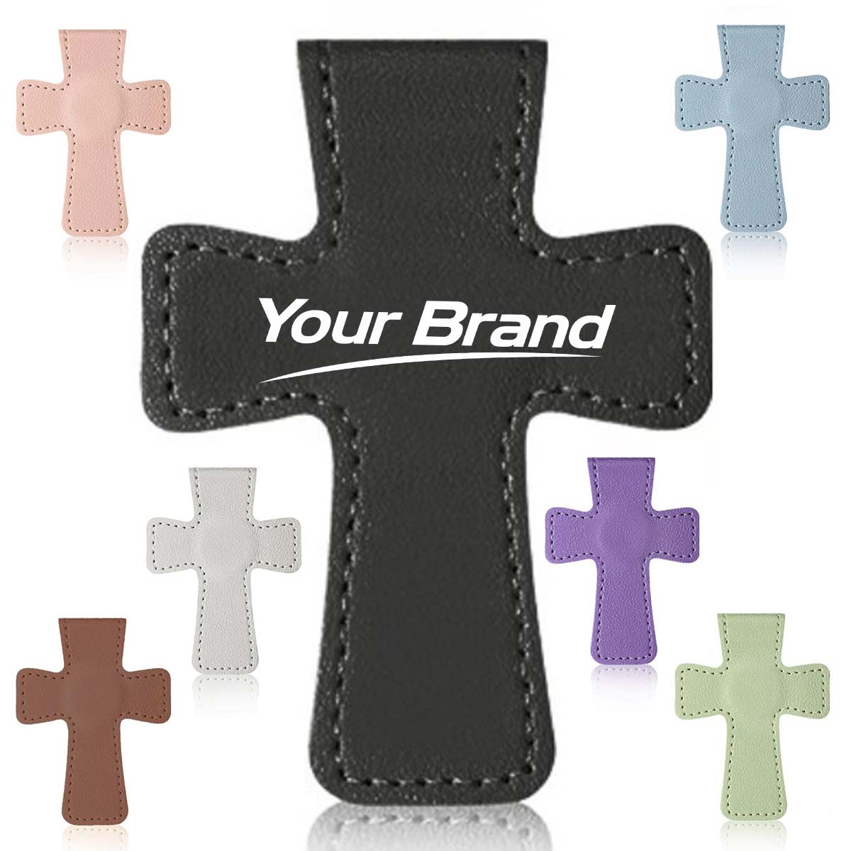 PU Leather Cross Magnetic Page Bookmark