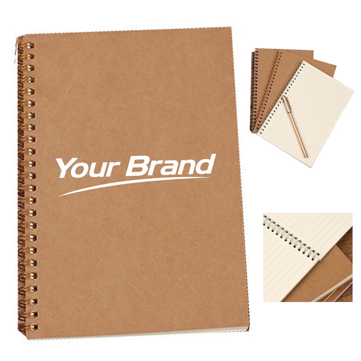 A5 Kraft Paper Spiral Notebook Journal Writing Pad