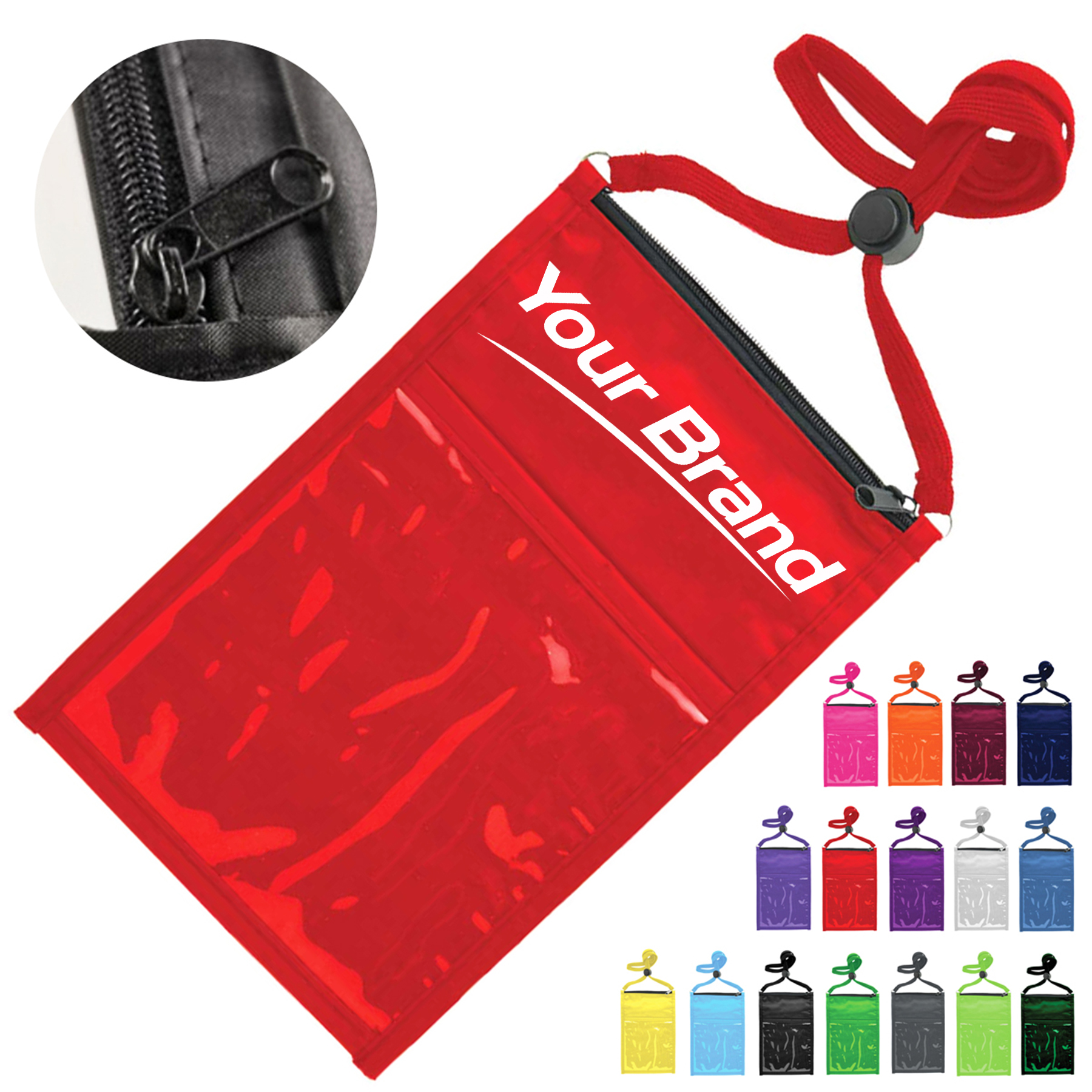 Neck ID Badge Holder Travel Passport Pouch