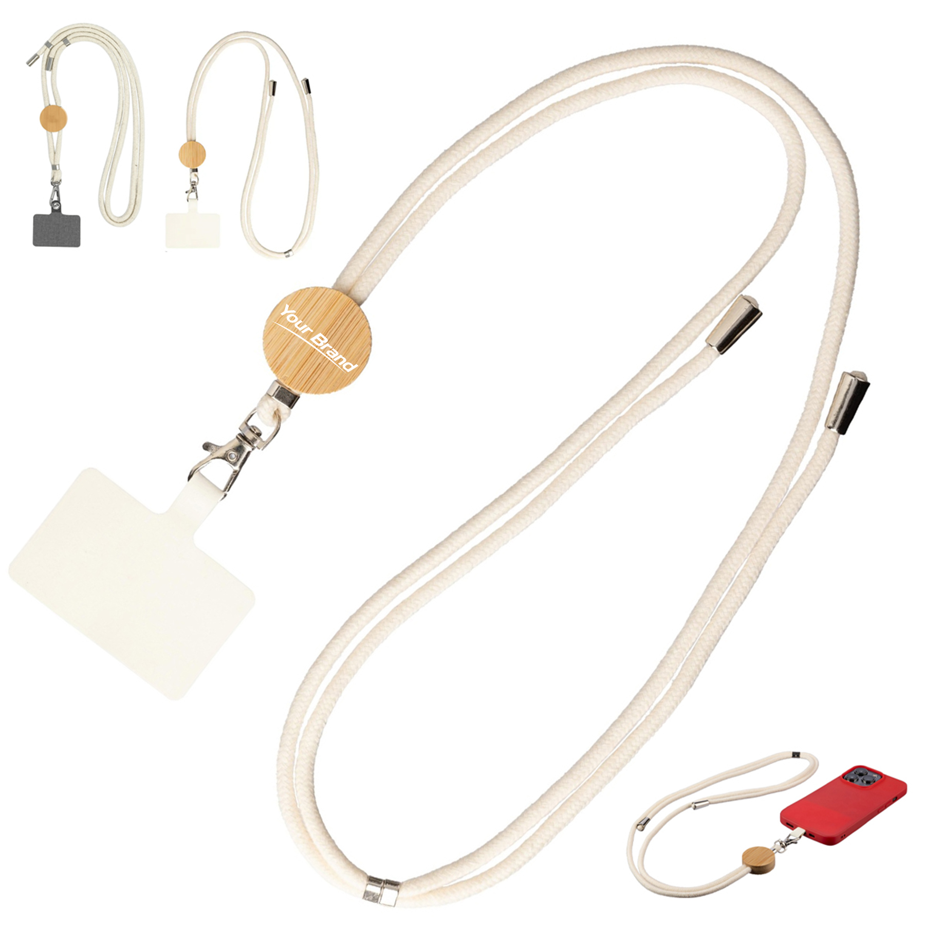 Eco Cotton Bamboo Phone Lanyard