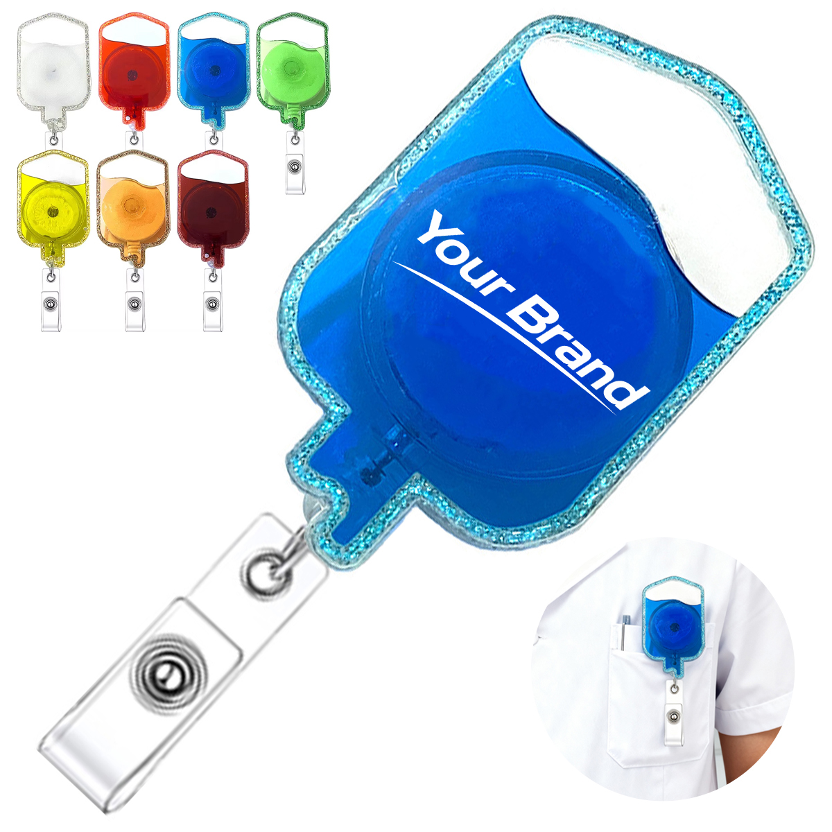 Liquid Infusion Acrylic Retractable Medical Badge Reel