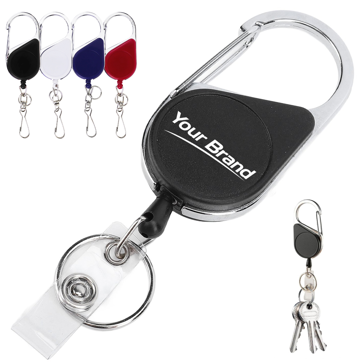 Steel Wire Retractable Carabiner Key Reel