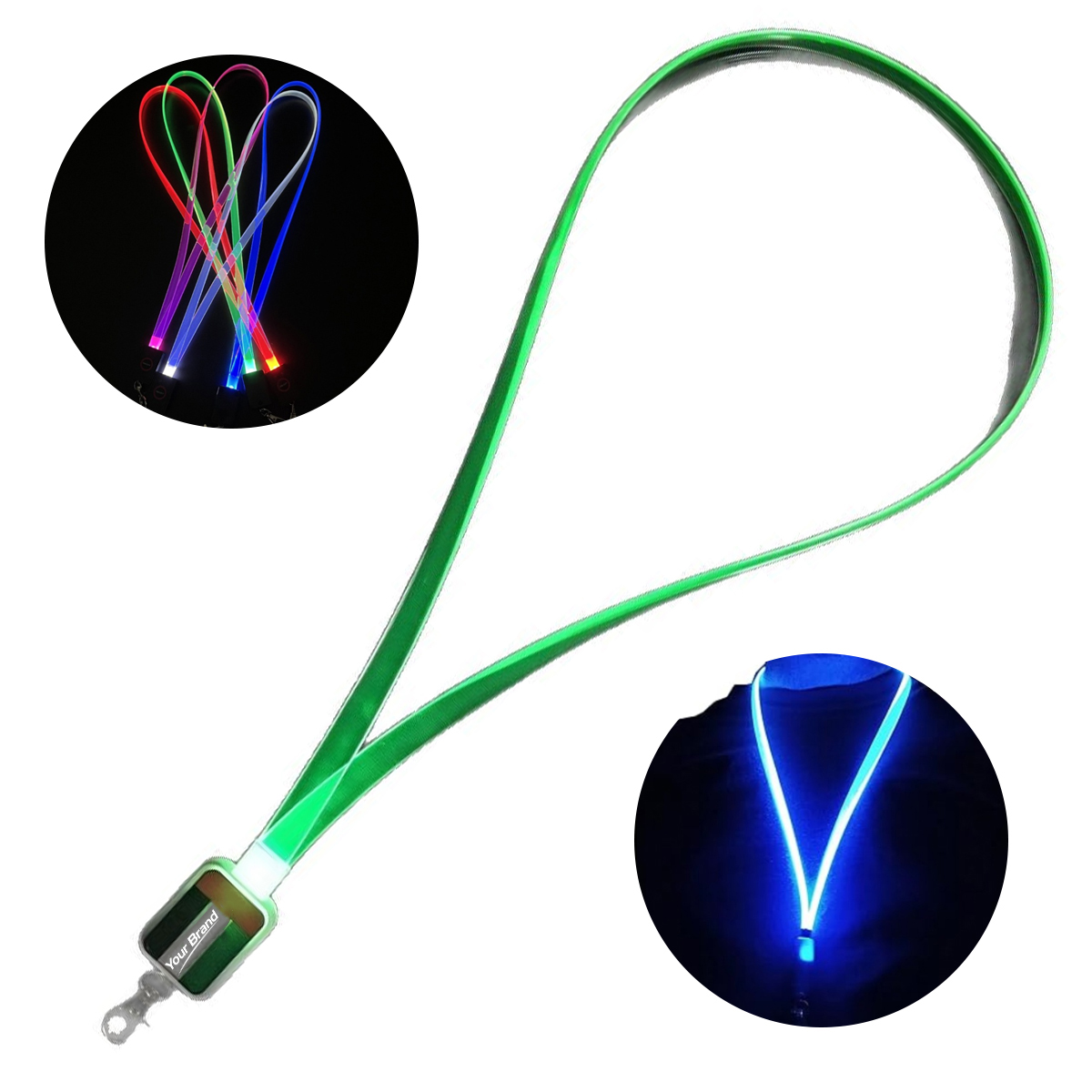LED Light Up Optical TPU Safety Lanyard Neck Strap