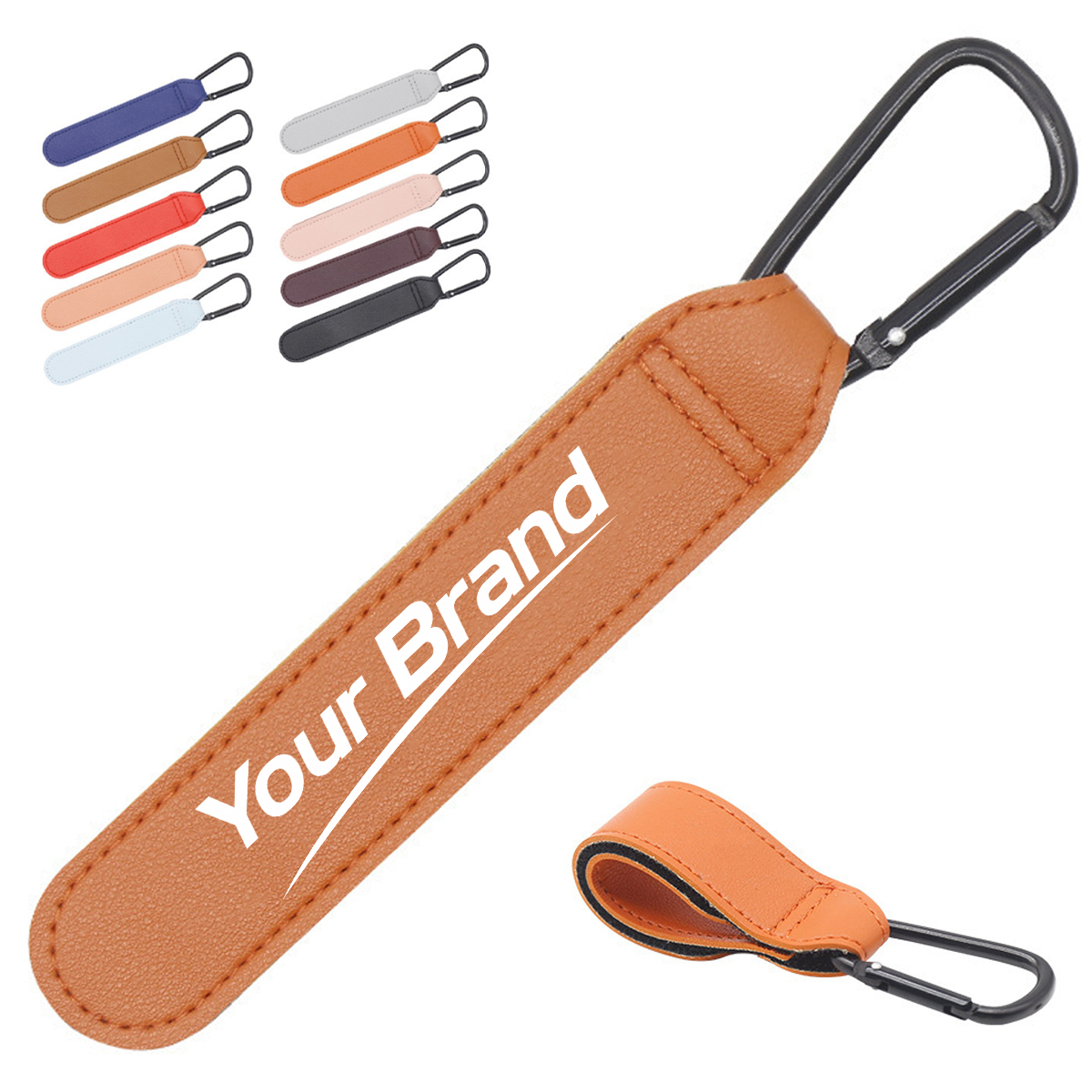 PU Leather Stroller Hook Carabiner Clip