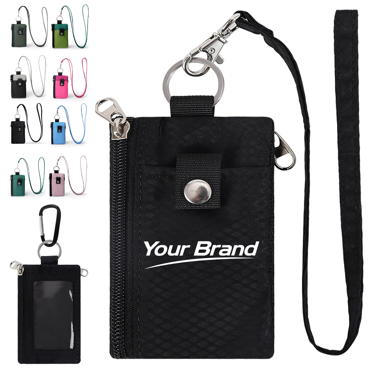 Tactical RFID Blocking Ripstop Neck Wallet With Lanyard