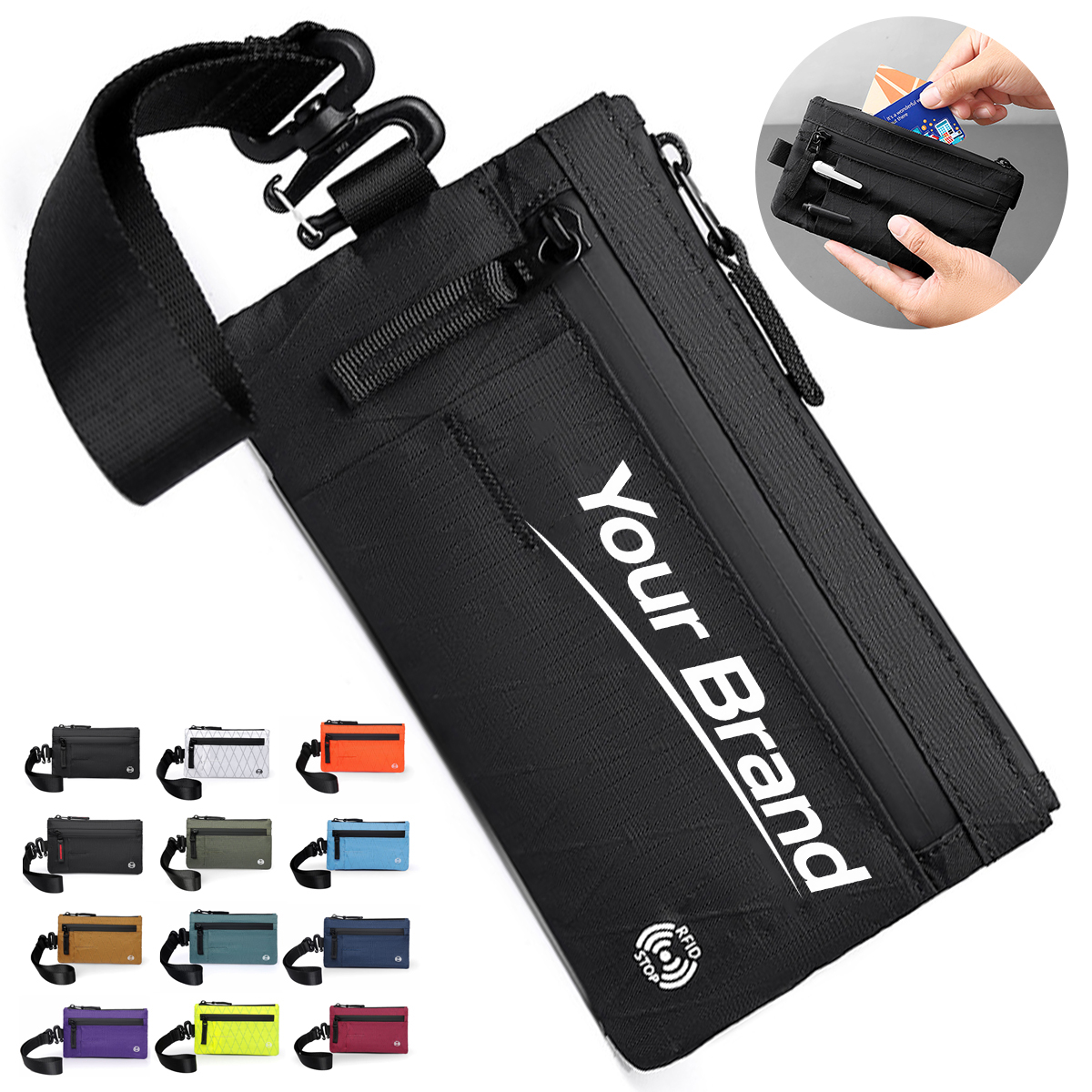 Tactical RFID Blocking Water Resistant Zippered Wallet