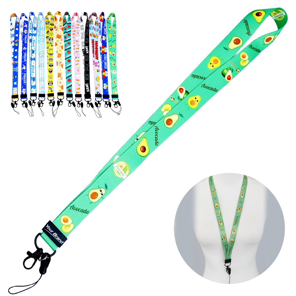 Custom Lanyard With Mobile Phone Loop Detachable Buckle