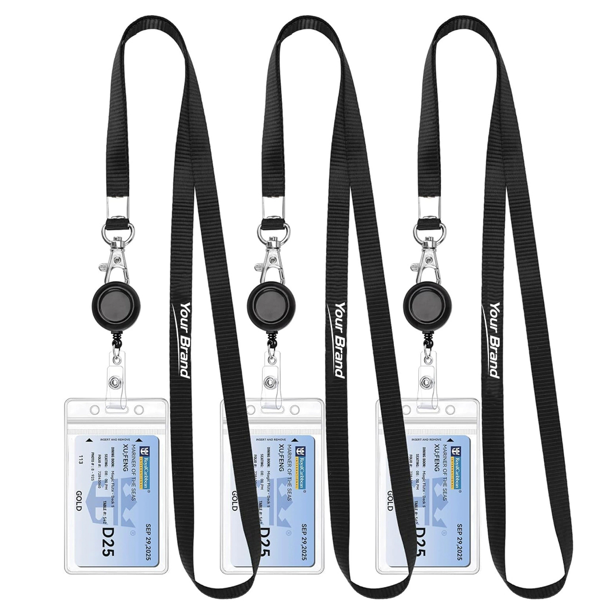 Retractable Badge Reel Lanyard With PVC ID Holder