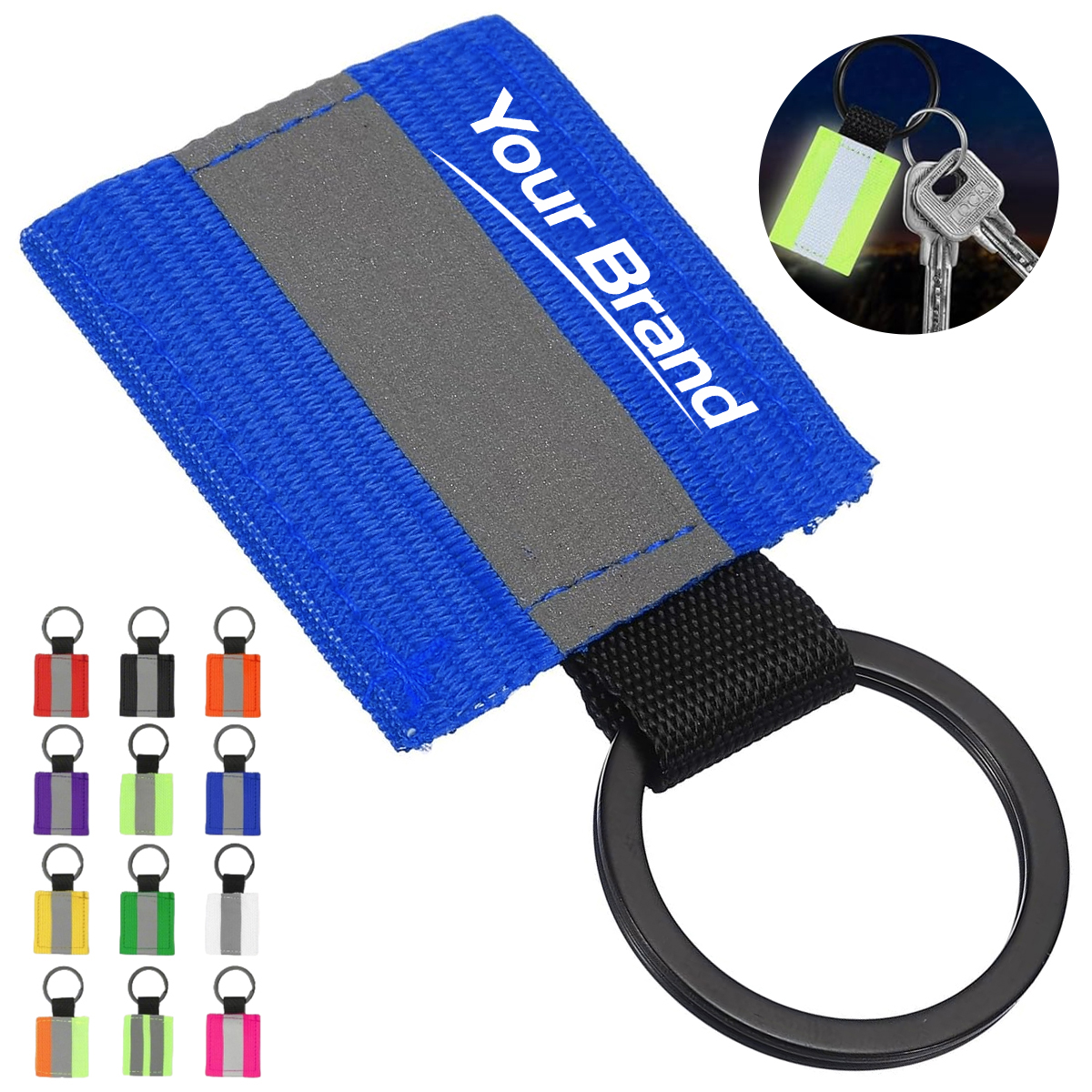 Hi Vis Reflective Safety Keychain Pendant