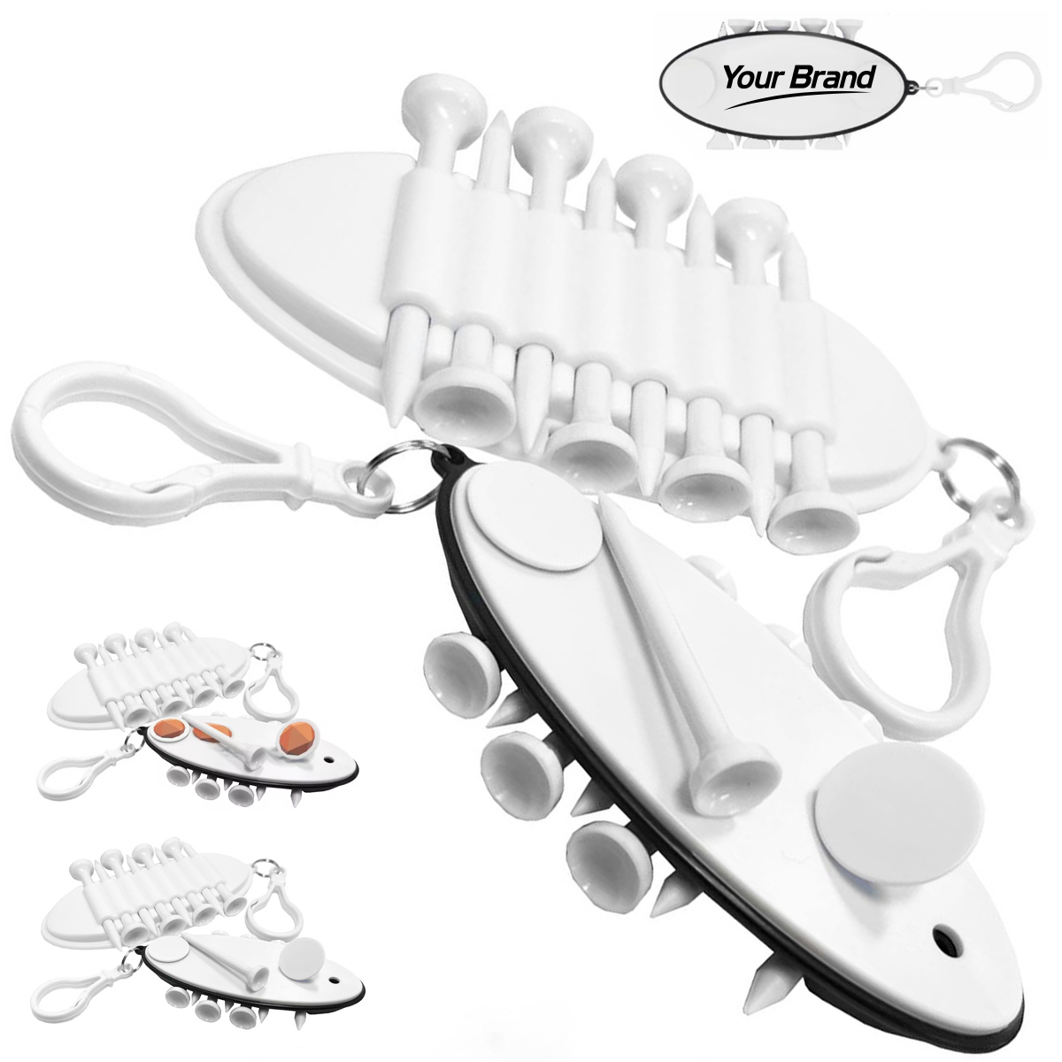 Novelty Flip Flop Shape Golf Tee Carrier Keychain