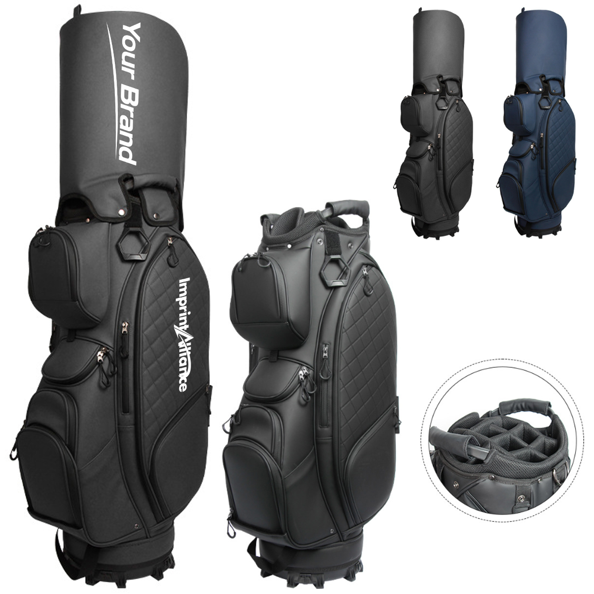 Premium 14-Way Divider Golf Cart Bag With Multiple Pockets