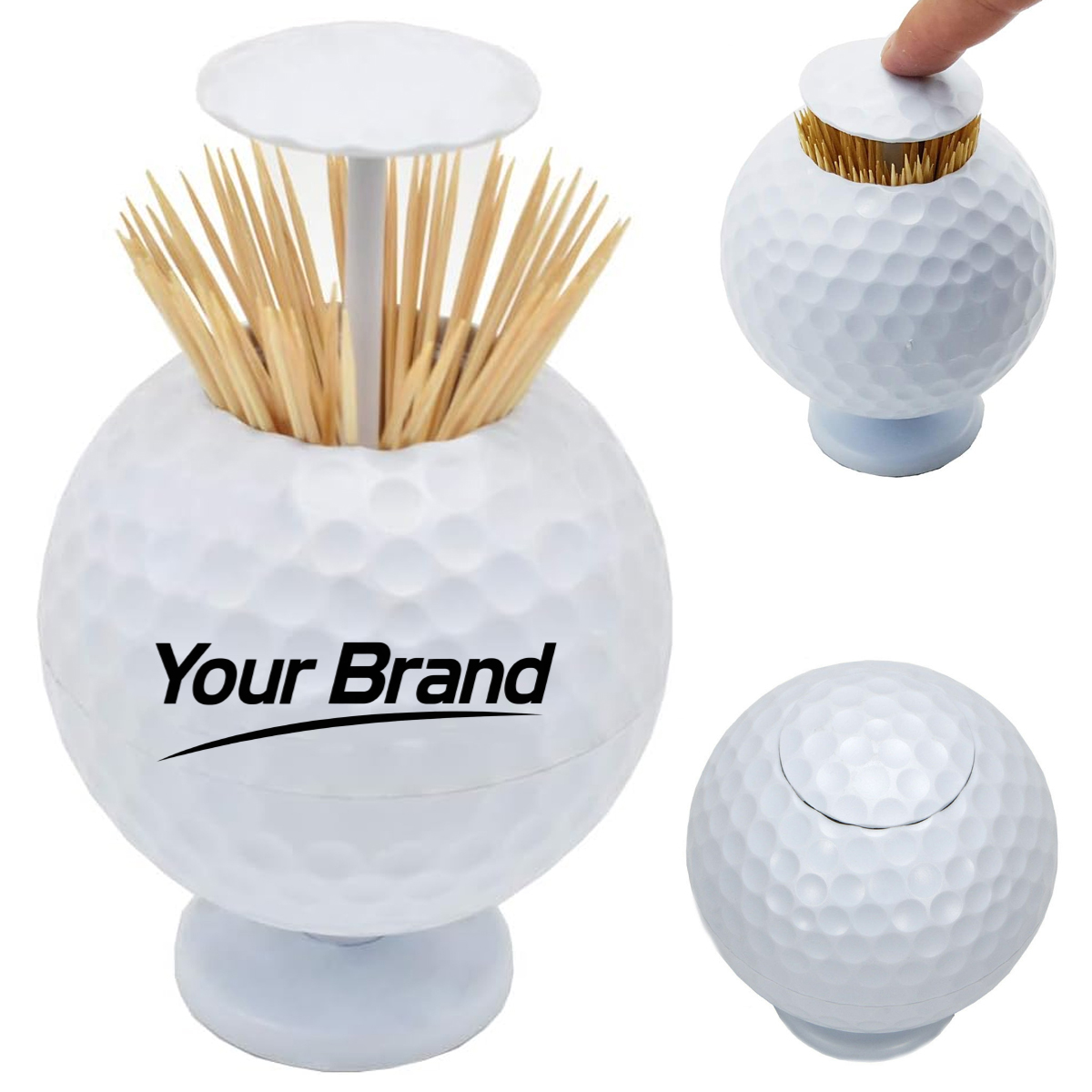 Automatic Pop-Up Golf Ball Shape Toothpick Dispenser