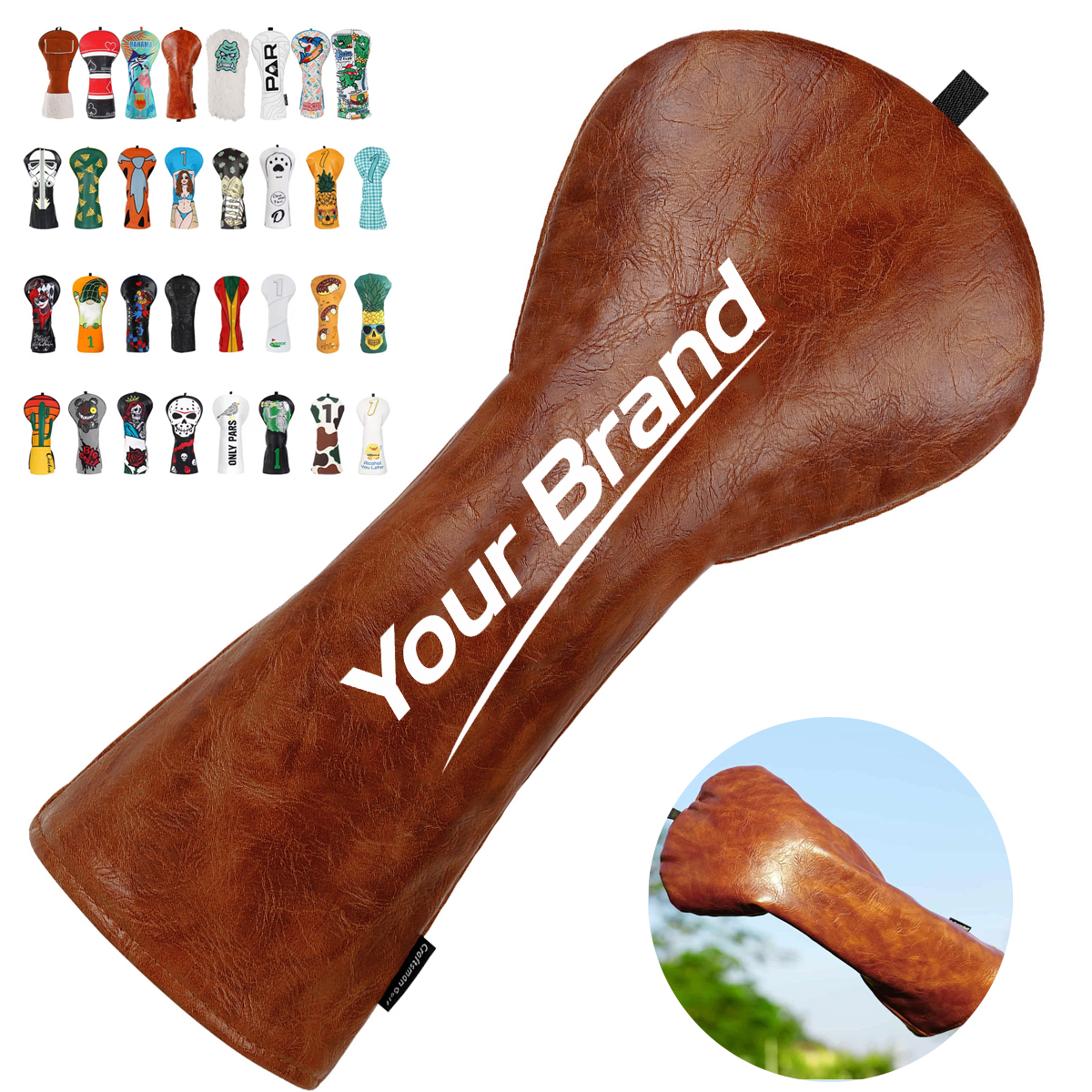 Custom Patterned Driver Golf Head Cover For Woods