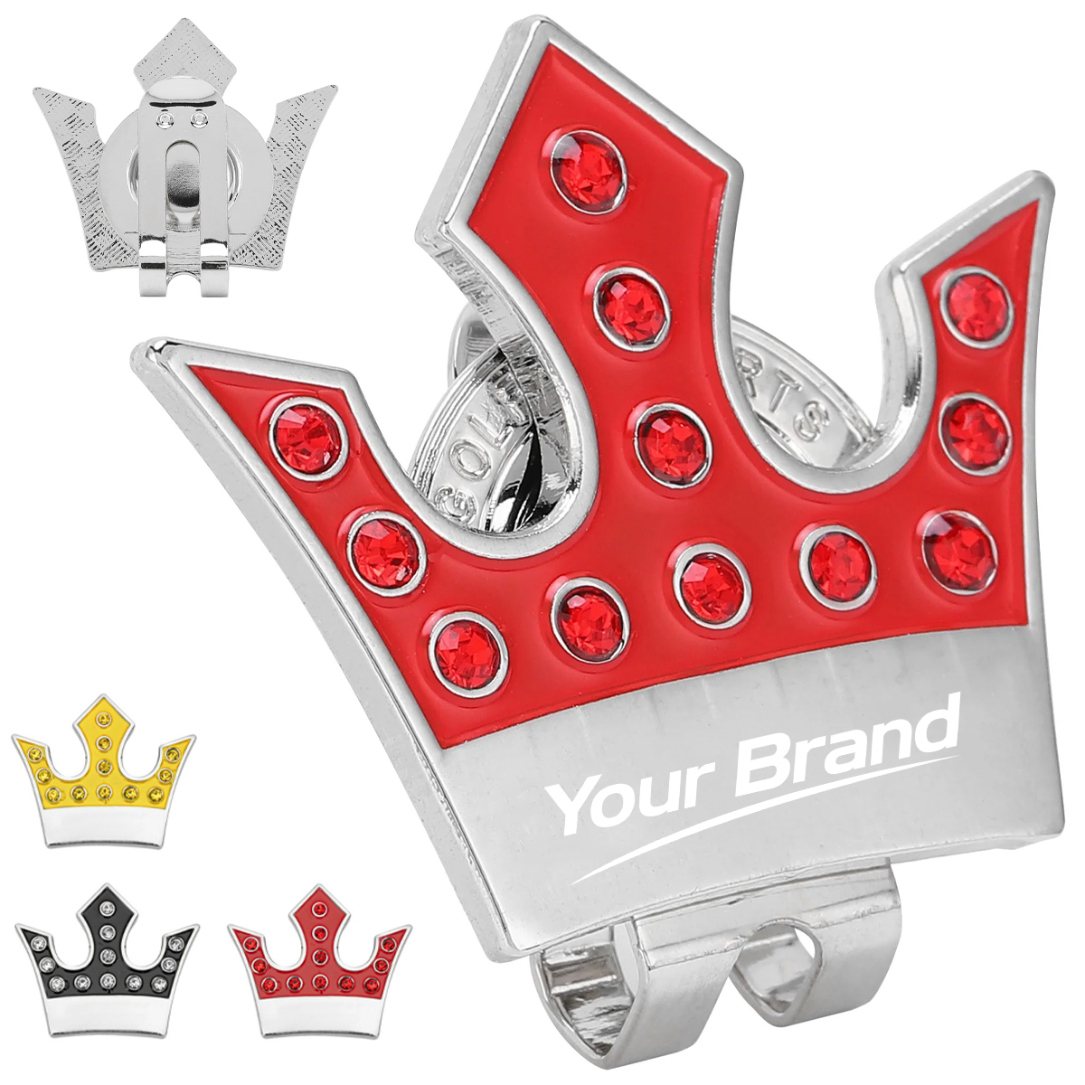 Luxury Crown Shaped Magnetic Golf Ball Marker & Hat Clip Set