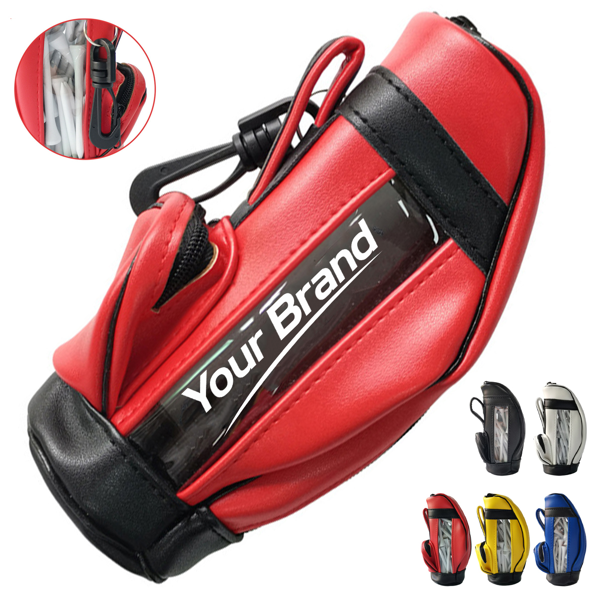 Luxury PU Leather Golf Accessories Waist Pouch