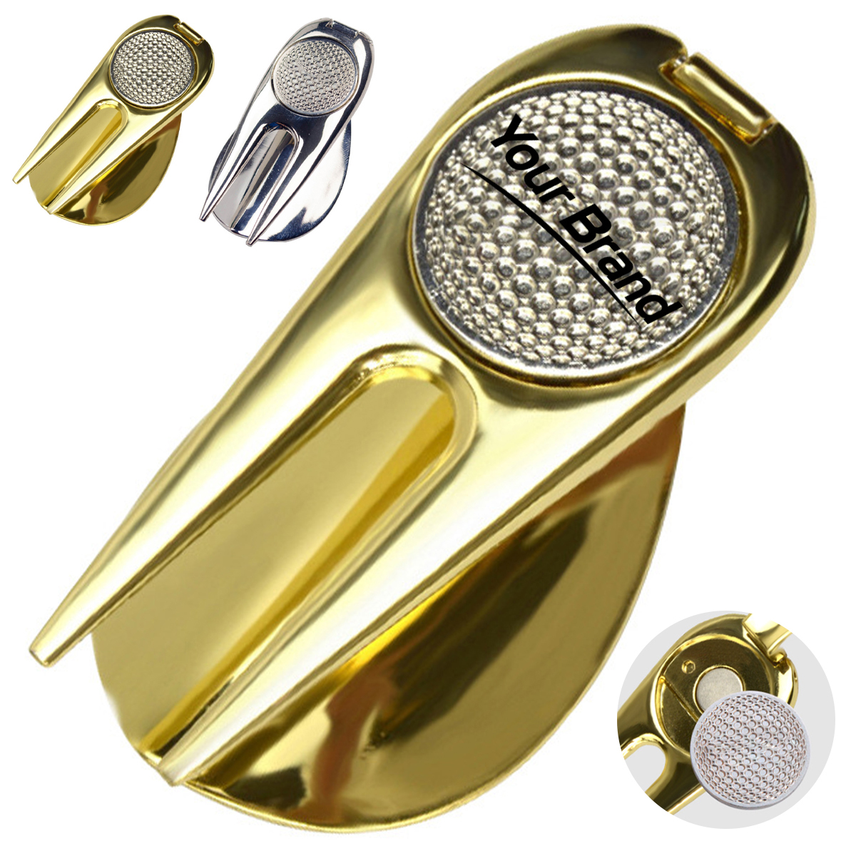 Golf Divot Repair Tool with Magnetic Removable Ball Marker