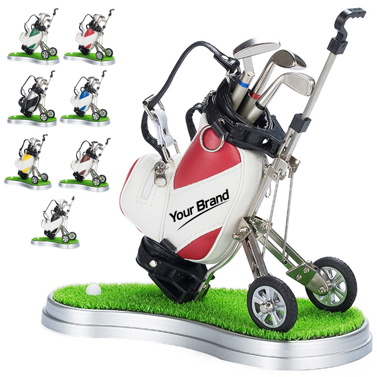 Executive Miniature Golf Cart Desktop Pen Holder Organizer